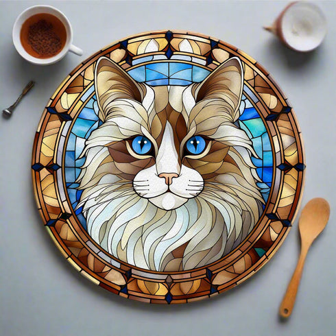 Cat Ragdoll Glass Suncatcher Worktop Saver